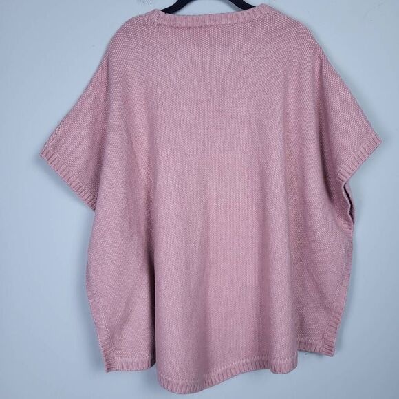 Loft Womens M/L Pullover Wool Blend Sweater Pink Short Sleeve Crewneck Textured - Picture 2 of 6